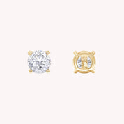 1 Carat Round Lab Grown Diamond Solitaire Stud Earring