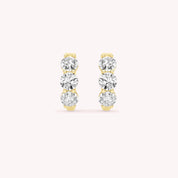 Iris Three Stone Hoop Earrings