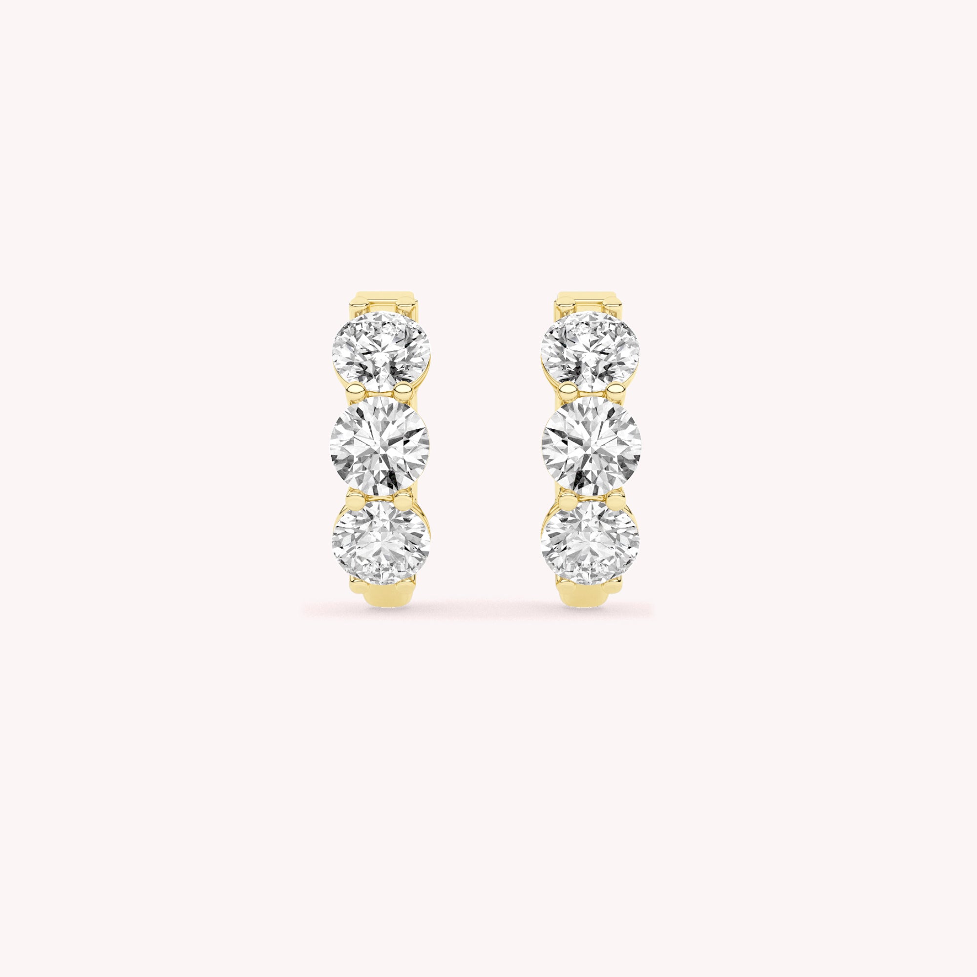 Iris Three Stone Hoop Earrings