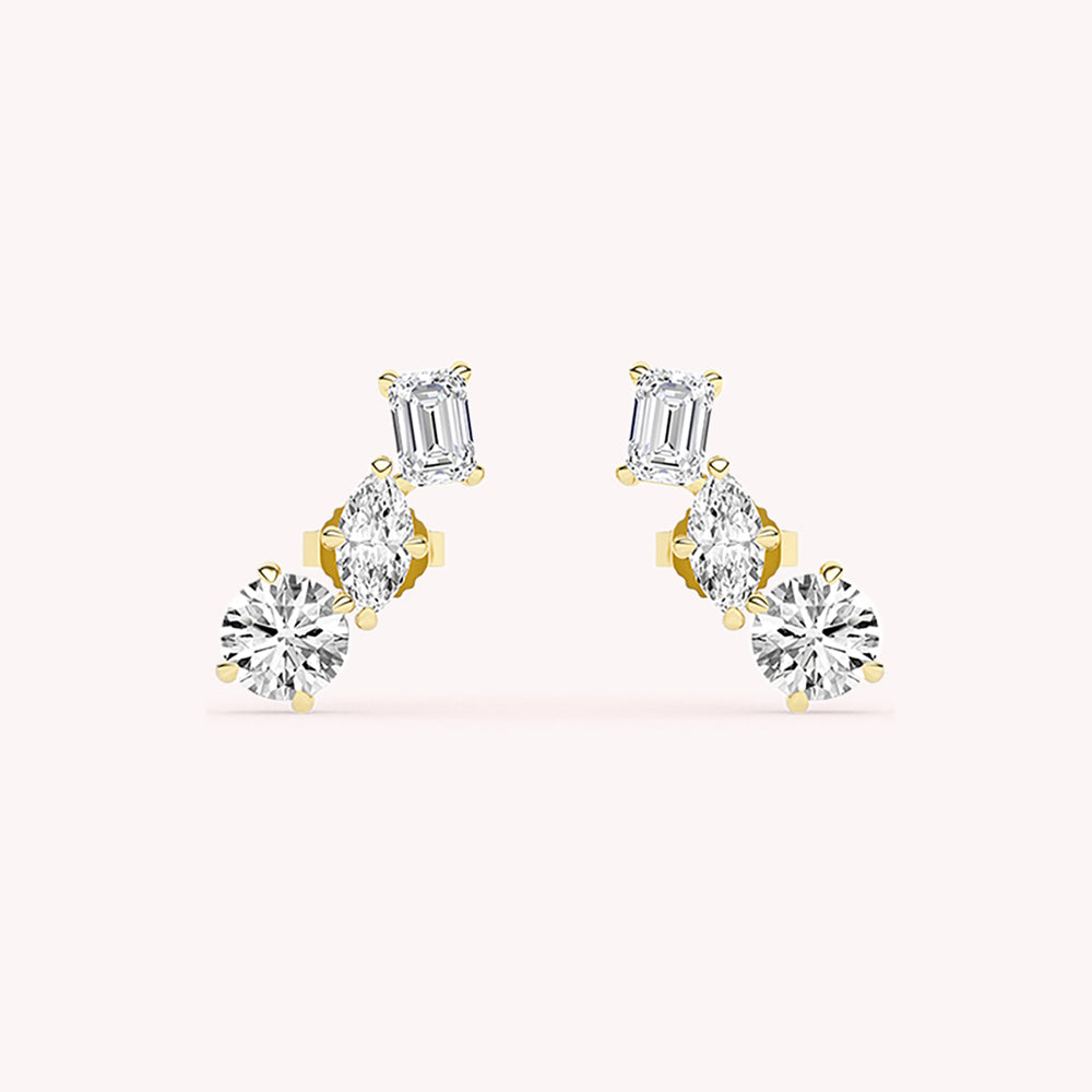 Gaia Trio Multi Shape Stud Earrings