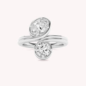 Nour Dual Mixed Stone Two Stone Engagement Ring