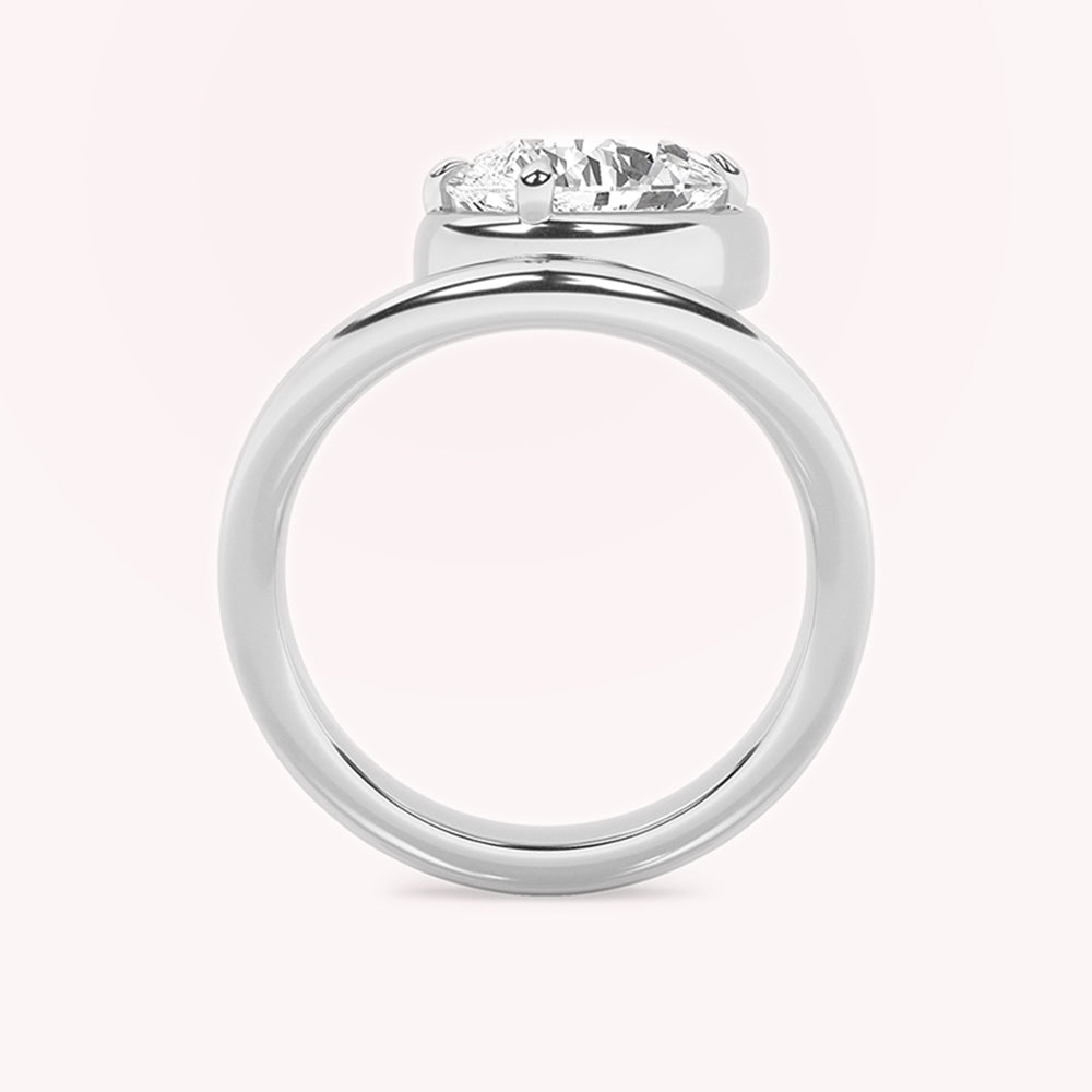 René Curved Shape Solitaire Engagement Ring