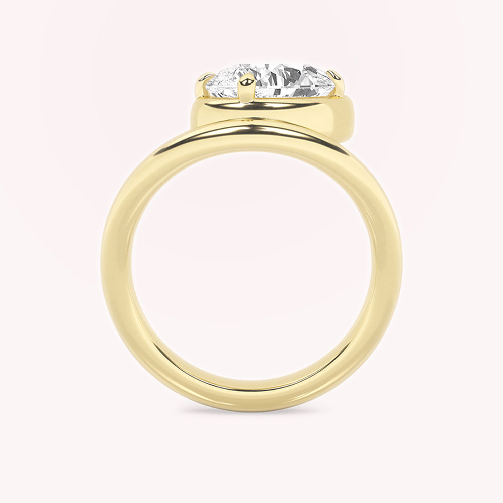 René Curved Shape Solitaire Engagement Ring