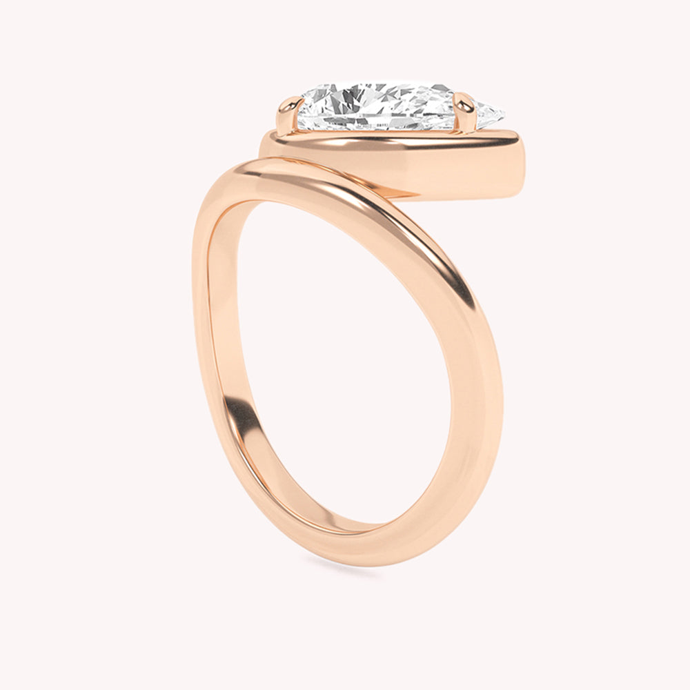 René Curved Shape Solitaire Engagement Ring