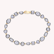 Multi Shape Two Tone Tennis Bracelet Lab Created Moissanite