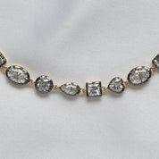 Multi Shape Two Tone Tennis Bracelet Lab Created Moissanite