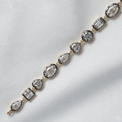 Multi Shape Two Tone Tennis Bracelet Lab Created Moissanite