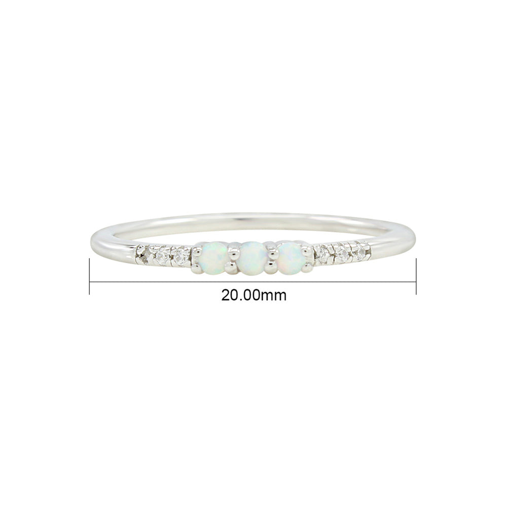 
                      
                        Dainty Stackable Opal Promise Ring Band in 14K Gold Over Sterling Silver Valentine's Day Jewelry Gift For Her
                      
                    