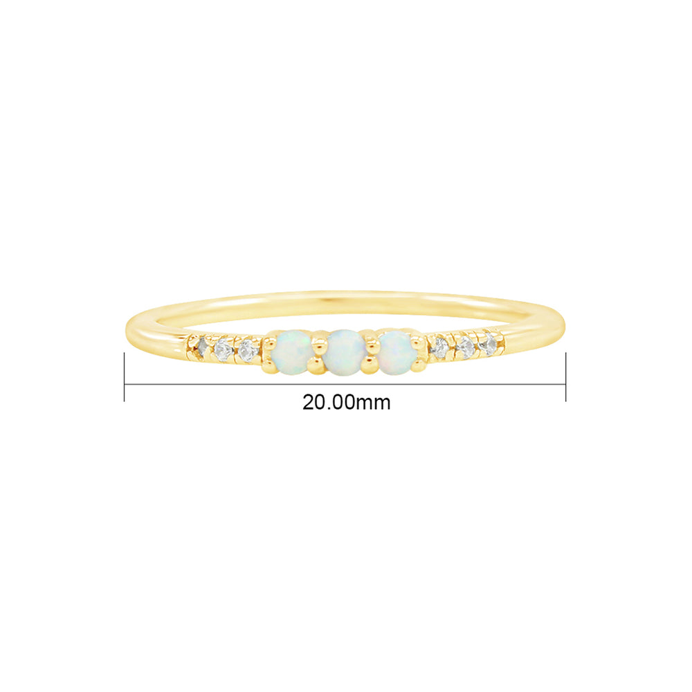 
                      
                        Dainty Stackable Opal Promise Ring Band in 14K Gold Over Sterling Silver Valentine's Day Jewelry Gift For Her
                      
                    