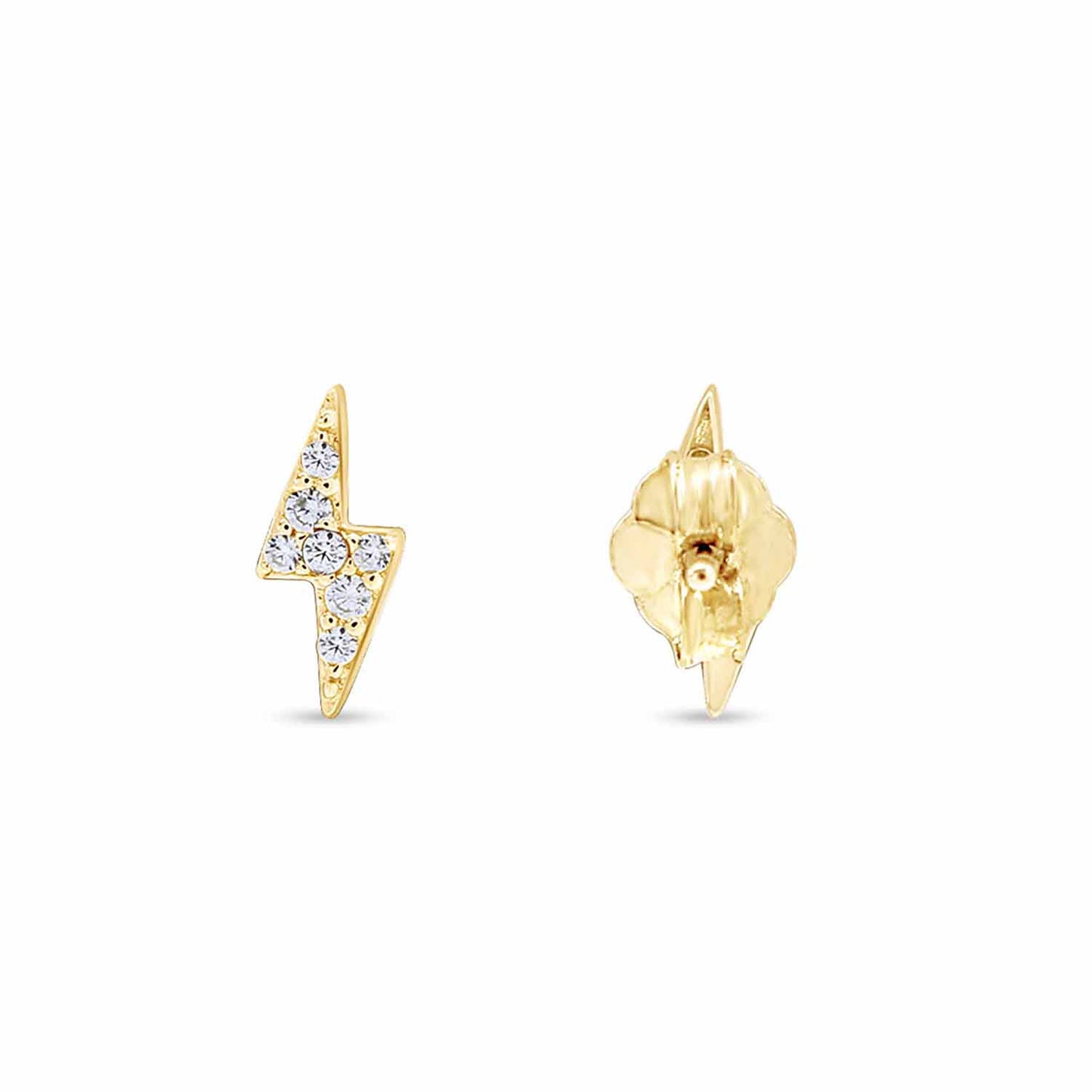 Round Cut White Cubic Zirconia Stud Earrings Dainty Feather, Starburst, Lightning Bolt, Nail, Curved Bar, Disc, Pineapple For Women In 925 Sterling Silver