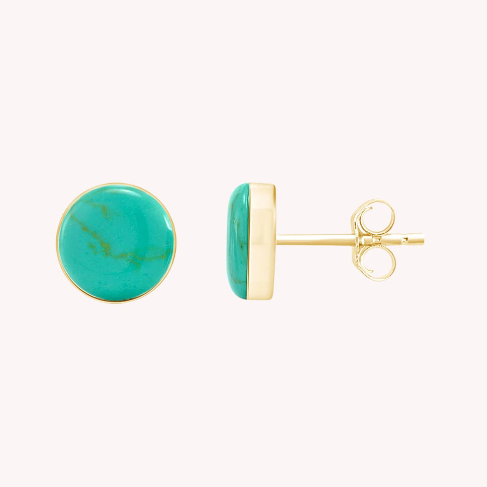 Turquoise Dome Stud Earrings