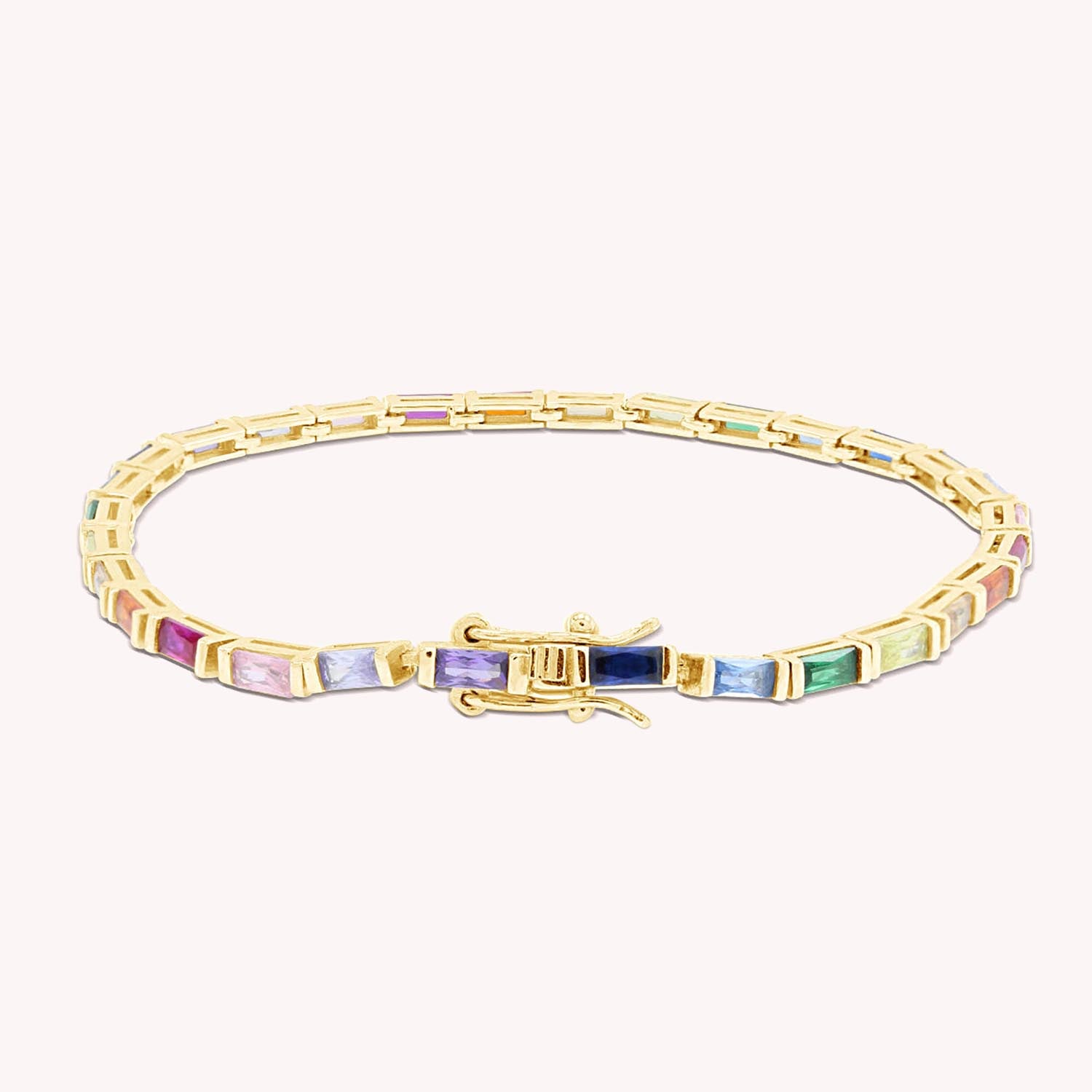 Rainbow Sparkling Tennis Bracelet – AFFY Rainbow Sparkling Tennis Bracelet – AFFY