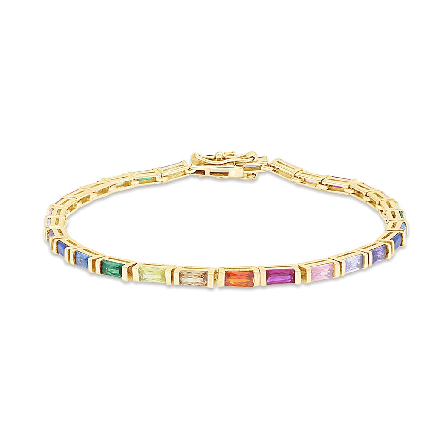 Rainbow Gemstone Sterling Silver Bracelet – ArtistGifts