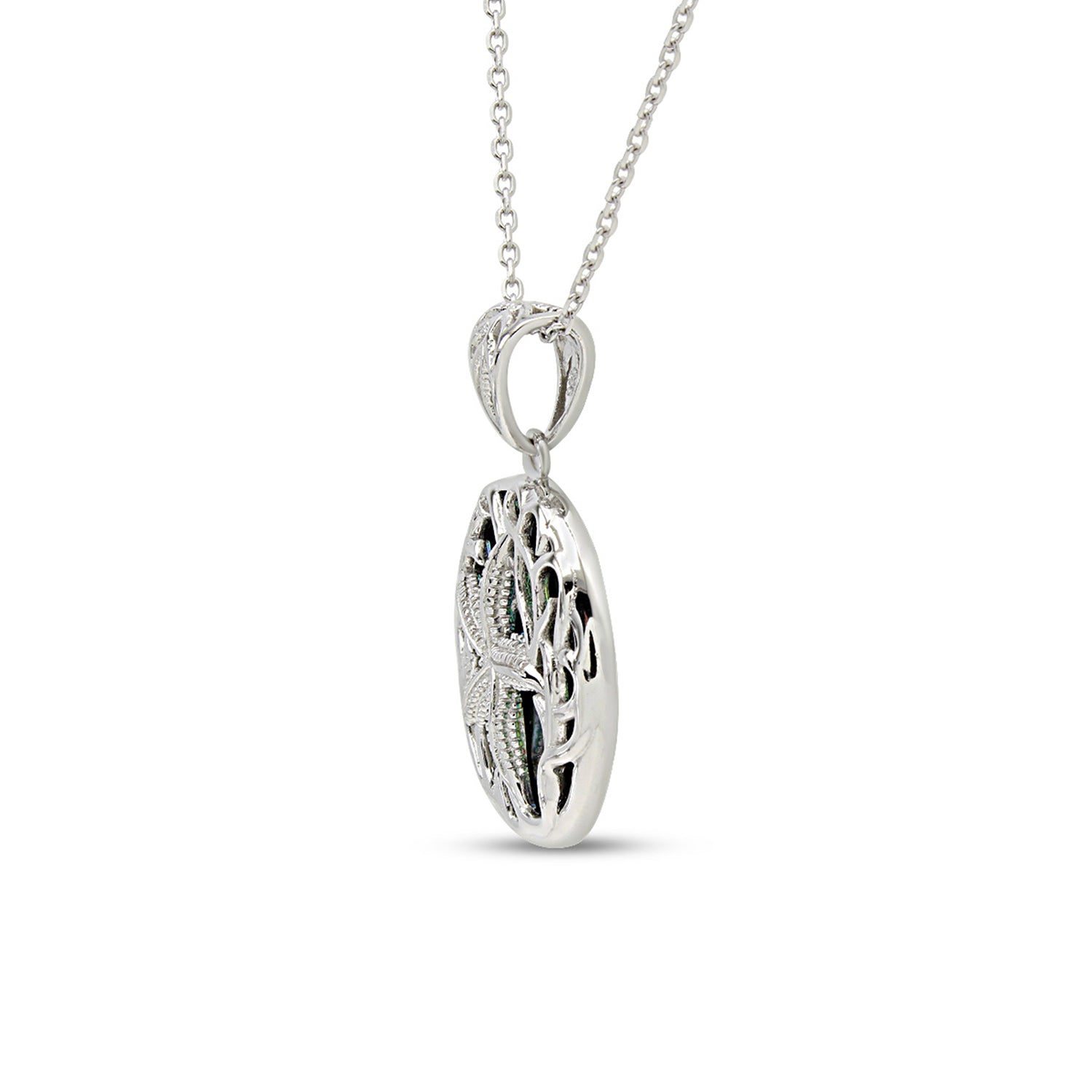Abalone Shell Animal (Starfish, Dolphin, Seahorse, Frog, Dragonfly, Whale Tail, Turtle) Pendant Necklace In 14K White Gold Over Sterling Silver 14K Gold Over Sterling Silver