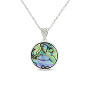 Abalone Shell Animal (Starfish, Dolphin, Seahorse, Frog, Dragonfly, Whale Tail, Turtle) Pendant Necklace In 14K White Gold Over Sterling Silver 14K Gold Over Sterling Silver