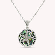 Abalone Shell Animal (Starfish, Dolphin, Seahorse, Frog, Dragonfly, Whale Tail, Turtle) Pendant Necklace In 14K White Gold Over Sterling Silver 14K Gold Over Sterling Silver
