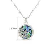 Abalone Shell Animal (Starfish, Dolphin, Seahorse, Frog, Dragonfly, Whale Tail, Turtle) Pendant Necklace In 14K White Gold Over Sterling Silver 14K Gold Over Sterling Silver