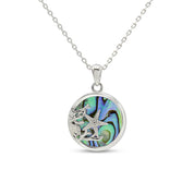 Abalone Shell Animal (Starfish, Dolphin, Seahorse, Frog, Dragonfly, Whale Tail, Turtle) Pendant Necklace In 14K White Gold Over Sterling Silver 14K Gold Over Sterling Silver