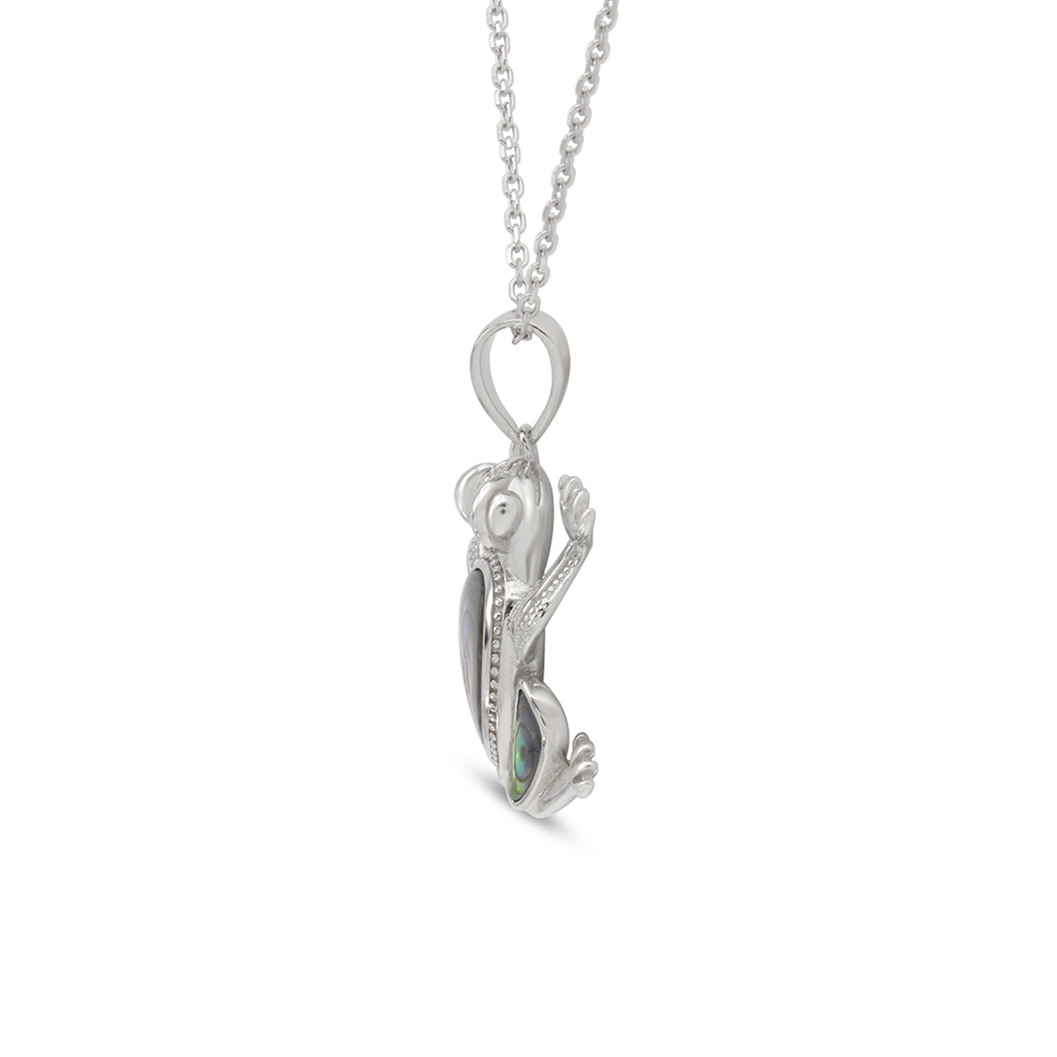 Abalone Shell Animal (Starfish, Dolphin, Seahorse, Frog, Dragonfly, Whale Tail, Turtle) Pendant Necklace In 14K White Gold Over Sterling Silver 14K Gold Over Sterling Silver