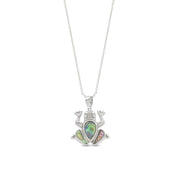 Abalone Shell Animal (Starfish, Dolphin, Seahorse, Frog, Dragonfly, Whale Tail, Turtle) Pendant Necklace In 14K White Gold Over Sterling Silver 14K Gold Over Sterling Silver