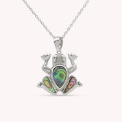 Abalone Shell Animal (Starfish, Dolphin, Seahorse, Frog, Dragonfly, Whale Tail, Turtle) Pendant Necklace In 14K White Gold Over Sterling Silver 14K Gold Over Sterling Silver