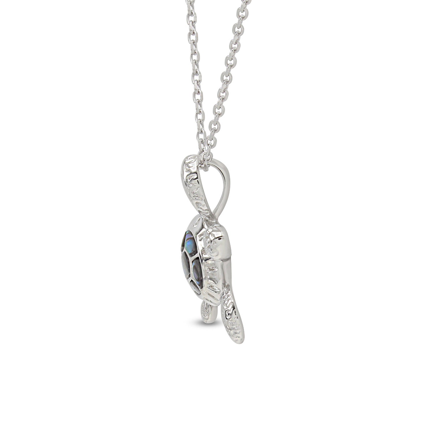 Abalone Shell Animal (Starfish, Dolphin, Seahorse, Frog, Dragonfly, Whale Tail, Turtle) Pendant Necklace In 14K White Gold Over Sterling Silver 14K Gold Over Sterling Silver