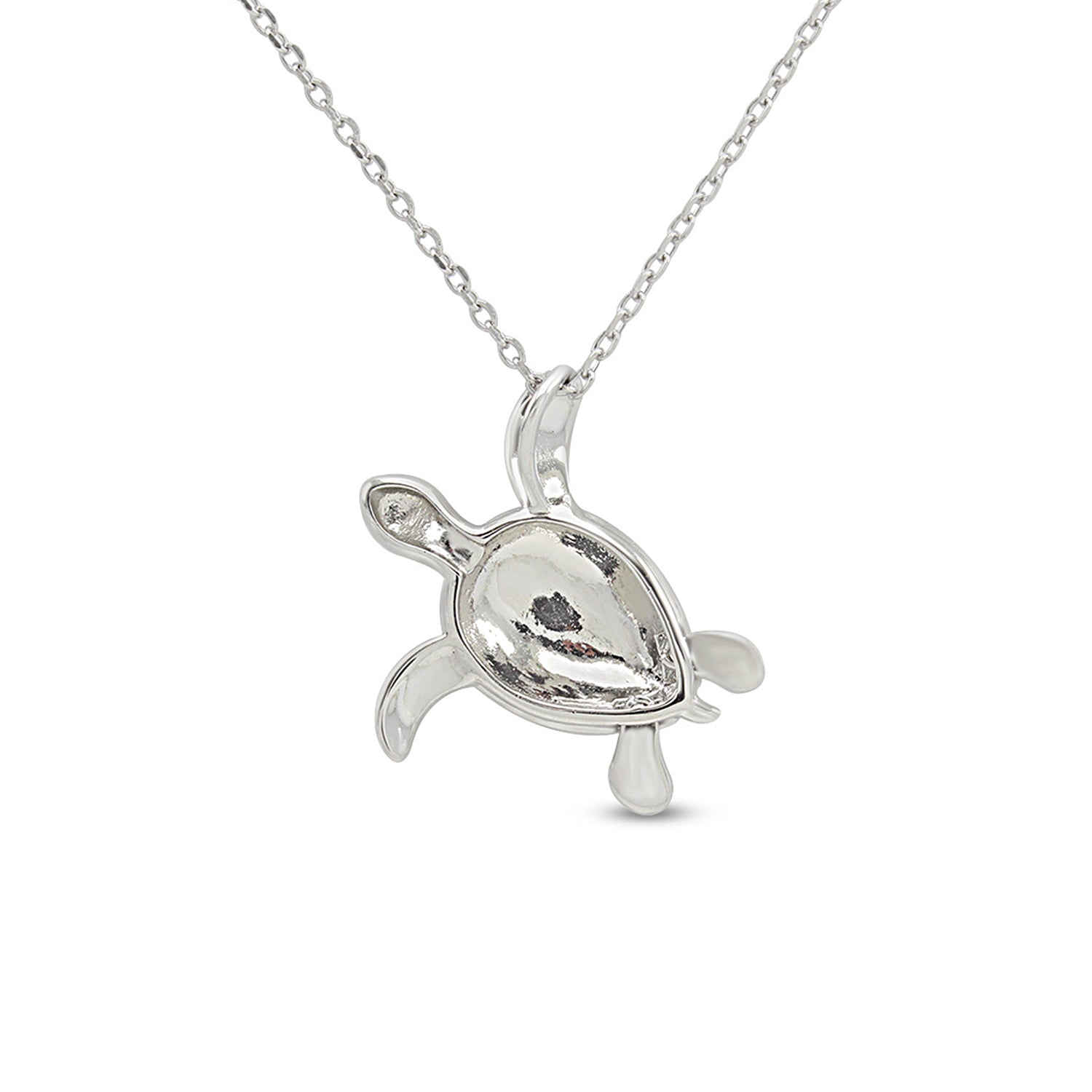 Abalone Shell Animal (Starfish, Dolphin, Seahorse, Frog, Dragonfly, Whale Tail, Turtle) Pendant Necklace In 14K White Gold Over Sterling Silver 14K Gold Over Sterling Silver