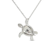Abalone Shell Animal (Starfish, Dolphin, Seahorse, Frog, Dragonfly, Whale Tail, Turtle) Pendant Necklace In 14K White Gold Over Sterling Silver 14K Gold Over Sterling Silver
