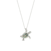 Abalone Shell Animal (Starfish, Dolphin, Seahorse, Frog, Dragonfly, Whale Tail, Turtle) Pendant Necklace In 14K White Gold Over Sterling Silver 14K Gold Over Sterling Silver