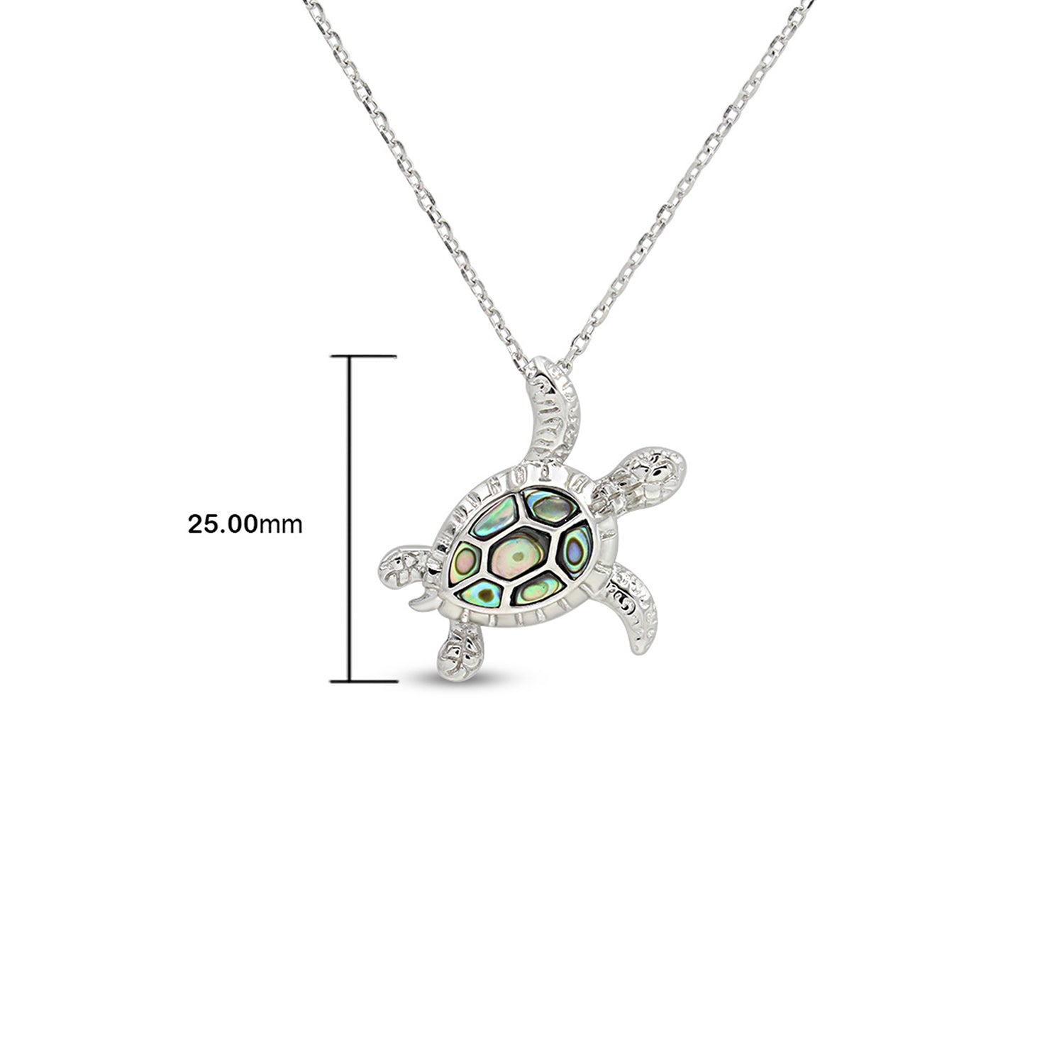 Abalone Shell Animal (Starfish, Dolphin, Seahorse, Frog, Dragonfly, Whale Tail, Turtle) Pendant Necklace In 14K White Gold Over Sterling Silver 14K Gold Over Sterling Silver