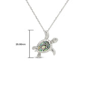Abalone Shell Animal (Starfish, Dolphin, Seahorse, Frog, Dragonfly, Whale Tail, Turtle) Pendant Necklace In 14K White Gold Over Sterling Silver 14K Gold Over Sterling Silver