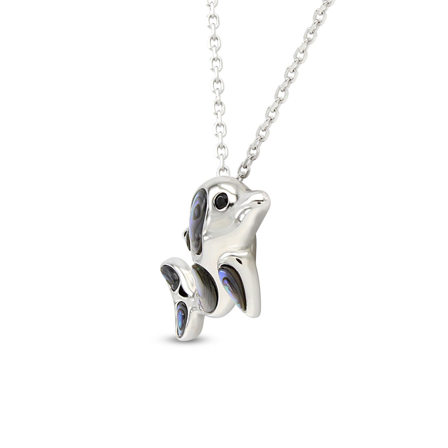 Abalone Shell Animal (Starfish, Dolphin, Seahorse, Frog, Dragonfly, Whale Tail, Turtle) Pendant Necklace In 14K White Gold Over Sterling Silver 14K Gold Over Sterling Silver