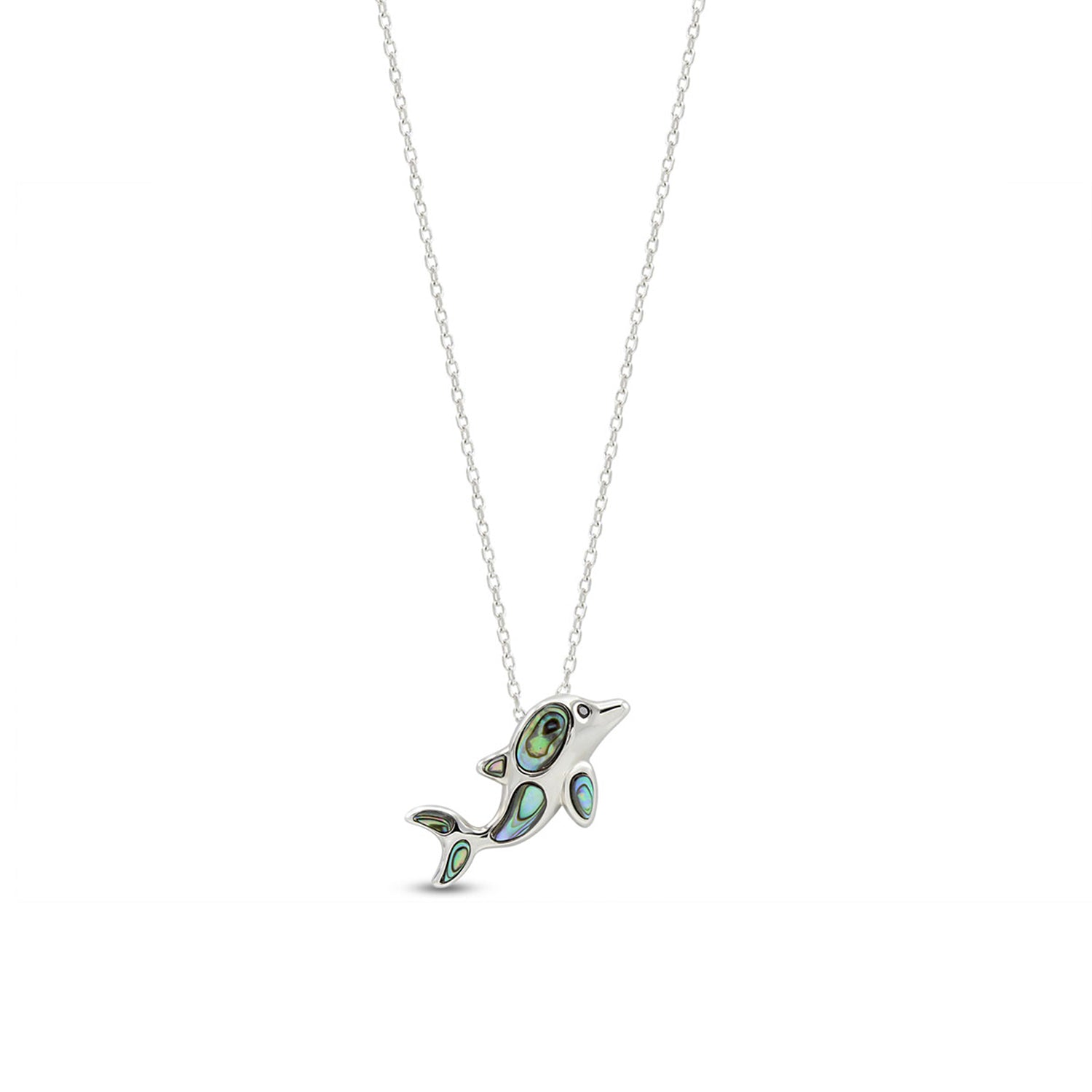 Abalone Shell Animal (Starfish, Dolphin, Seahorse, Frog, Dragonfly, Whale Tail, Turtle) Pendant Necklace In 14K White Gold Over Sterling Silver 14K Gold Over Sterling Silver