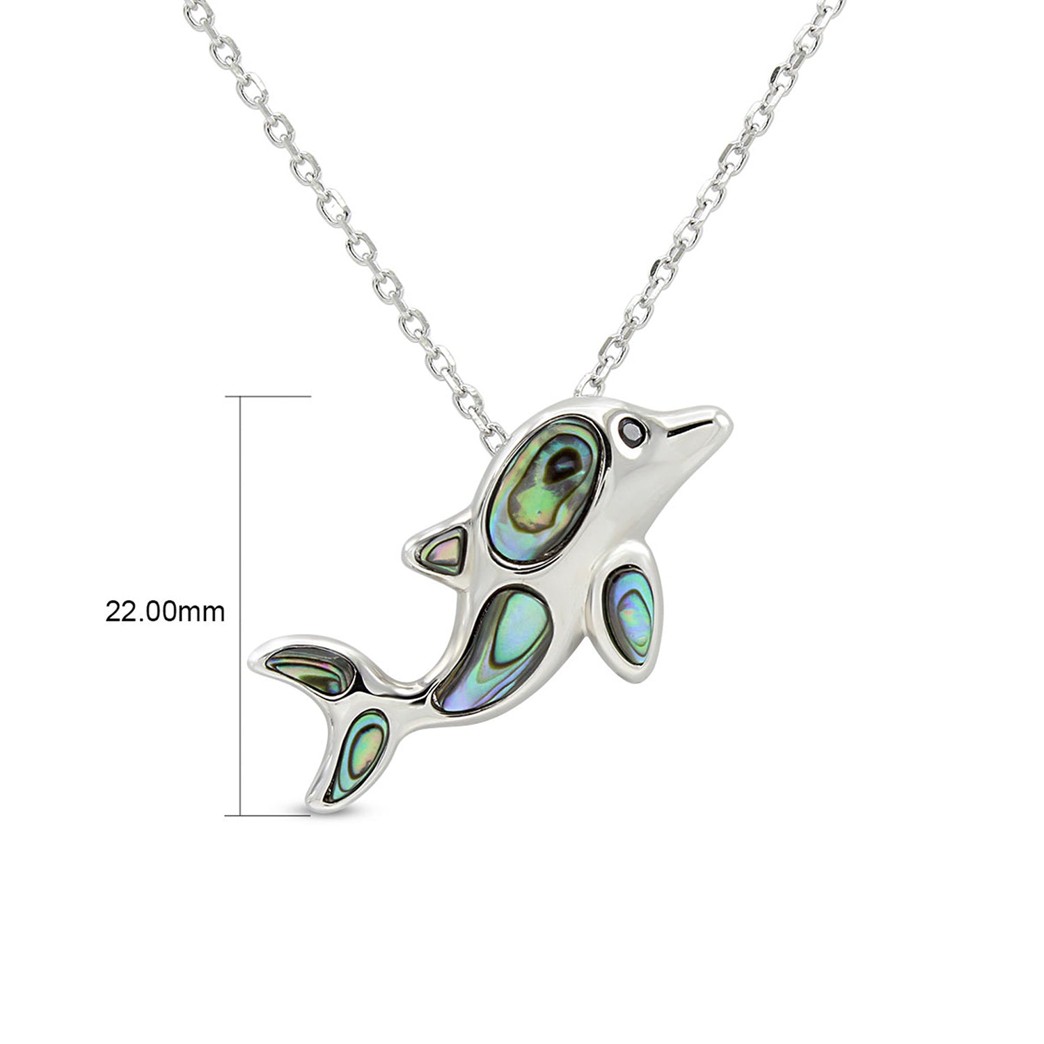 Abalone Shell Animal (Starfish, Dolphin, Seahorse, Frog, Dragonfly, Whale Tail, Turtle) Pendant Necklace In 14K White Gold Over Sterling Silver 14K Gold Over Sterling Silver