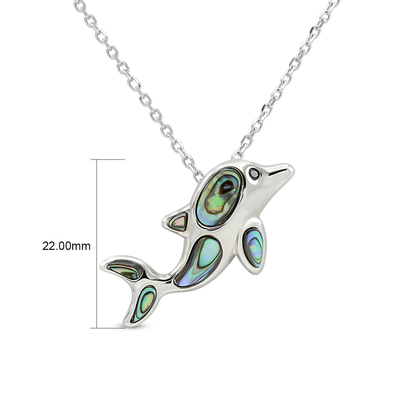 Load image into Gallery viewer, Abalone Shell Animal (Starfish, Dolphin, Seahorse, Frog, Dragonfly, Whale Tail, Turtle) Pendant Necklace In 14K White Gold Over Sterling Silver 14K Gold Over Sterling Silver

