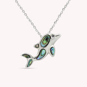 Abalone Shell Animal (Starfish, Dolphin, Seahorse, Frog, Dragonfly, Whale Tail, Turtle) Pendant Necklace In 14K White Gold Over Sterling Silver 14K Gold Over Sterling Silver