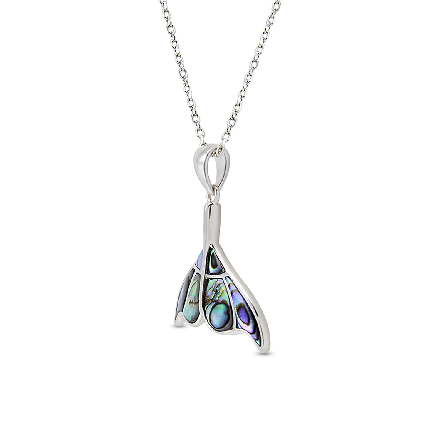 Abalone Shell Animal (Starfish, Dolphin, Seahorse, Frog, Dragonfly, Whale Tail, Turtle) Pendant Necklace In 14K White Gold Over Sterling Silver 14K Gold Over Sterling Silver