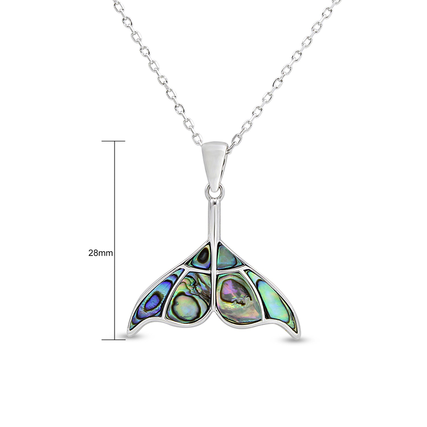 Abalone Shell Animal (Starfish, Dolphin, Seahorse, Frog, Dragonfly, Whale Tail, Turtle) Pendant Necklace In 14K White Gold Over Sterling Silver 14K Gold Over Sterling Silver