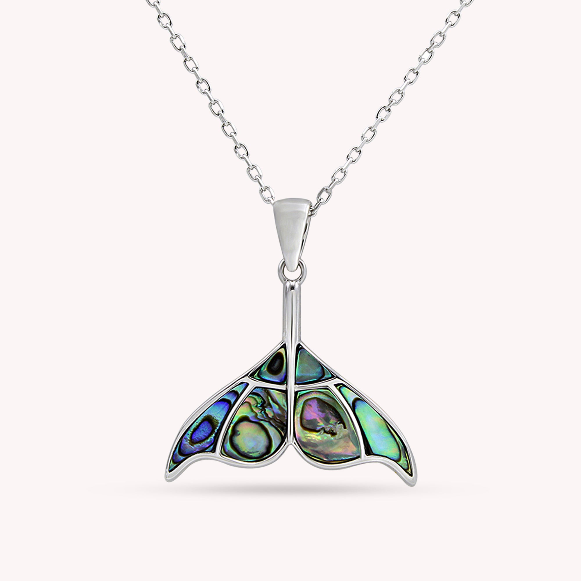 Abalone Shell Animal (Starfish, Dolphin, Seahorse, Frog, Dragonfly, Whale Tail, Turtle) Pendant Necklace In 14K White Gold Over Sterling Silver 14K Gold Over Sterling Silver