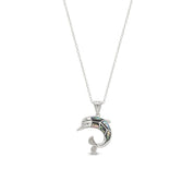 Abalone Shell Animal (Starfish, Dolphin, Seahorse, Frog, Dragonfly, Whale Tail, Turtle) Pendant Necklace In 14K White Gold Over Sterling Silver 14K Gold Over Sterling Silver
