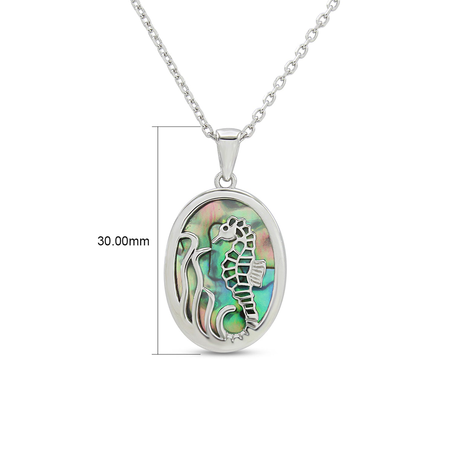 Abalone Shell Animal (Starfish, Dolphin, Seahorse, Frog, Dragonfly, Whale Tail, Turtle) Pendant Necklace In 14K White Gold Over Sterling Silver 14K Gold Over Sterling Silver