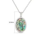 Abalone Shell Animal (Starfish, Dolphin, Seahorse, Frog, Dragonfly, Whale Tail, Turtle) Pendant Necklace In 14K White Gold Over Sterling Silver 14K Gold Over Sterling Silver