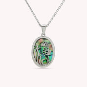 Abalone Shell Animal (Starfish, Dolphin, Seahorse, Frog, Dragonfly, Whale Tail, Turtle) Pendant Necklace In 14K White Gold Over Sterling Silver 14K Gold Over Sterling Silver