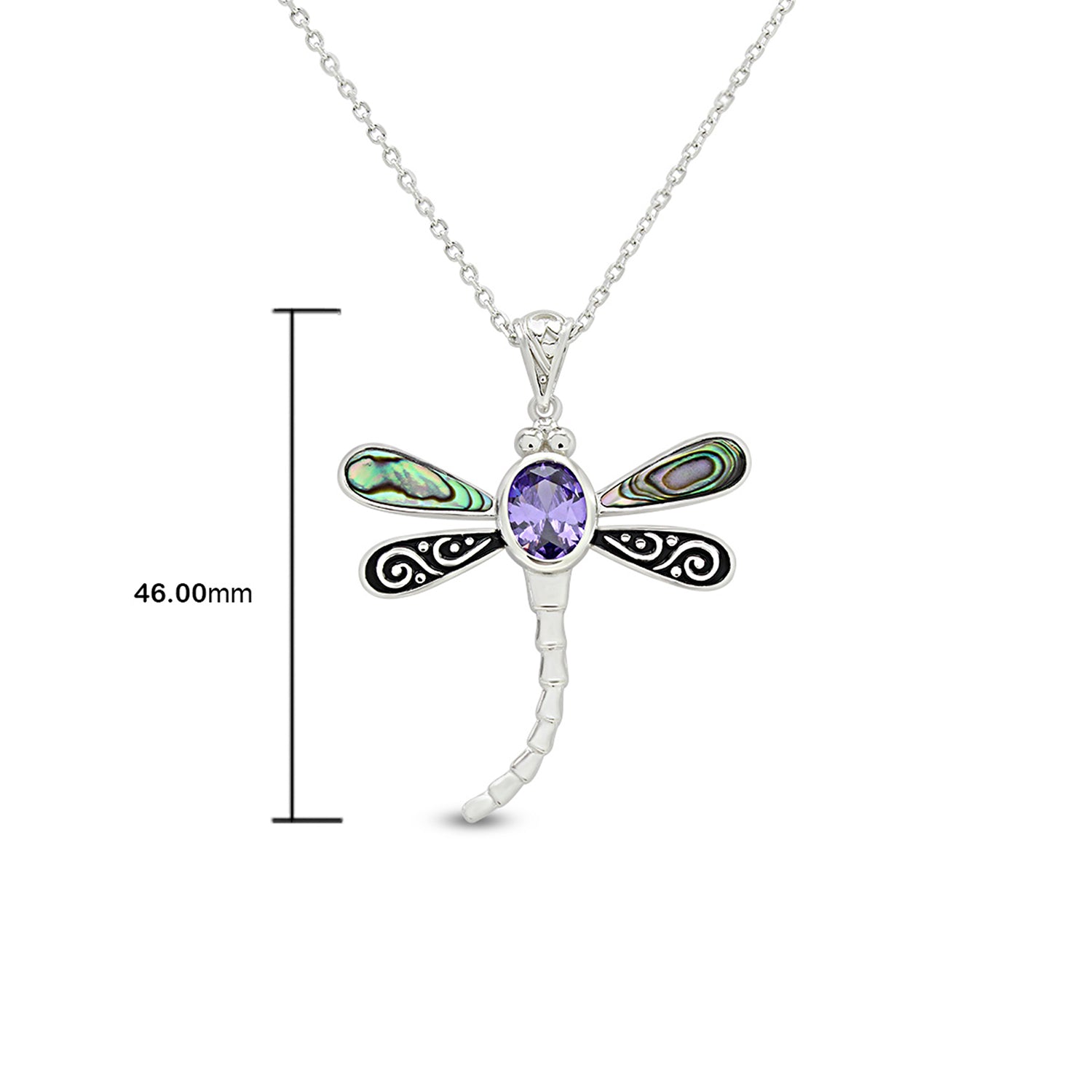 Abalone Shell Animal (Starfish, Dolphin, Seahorse, Frog, Dragonfly, Whale Tail, Turtle) Pendant Necklace In 14K White Gold Over Sterling Silver 14K Gold Over Sterling Silver