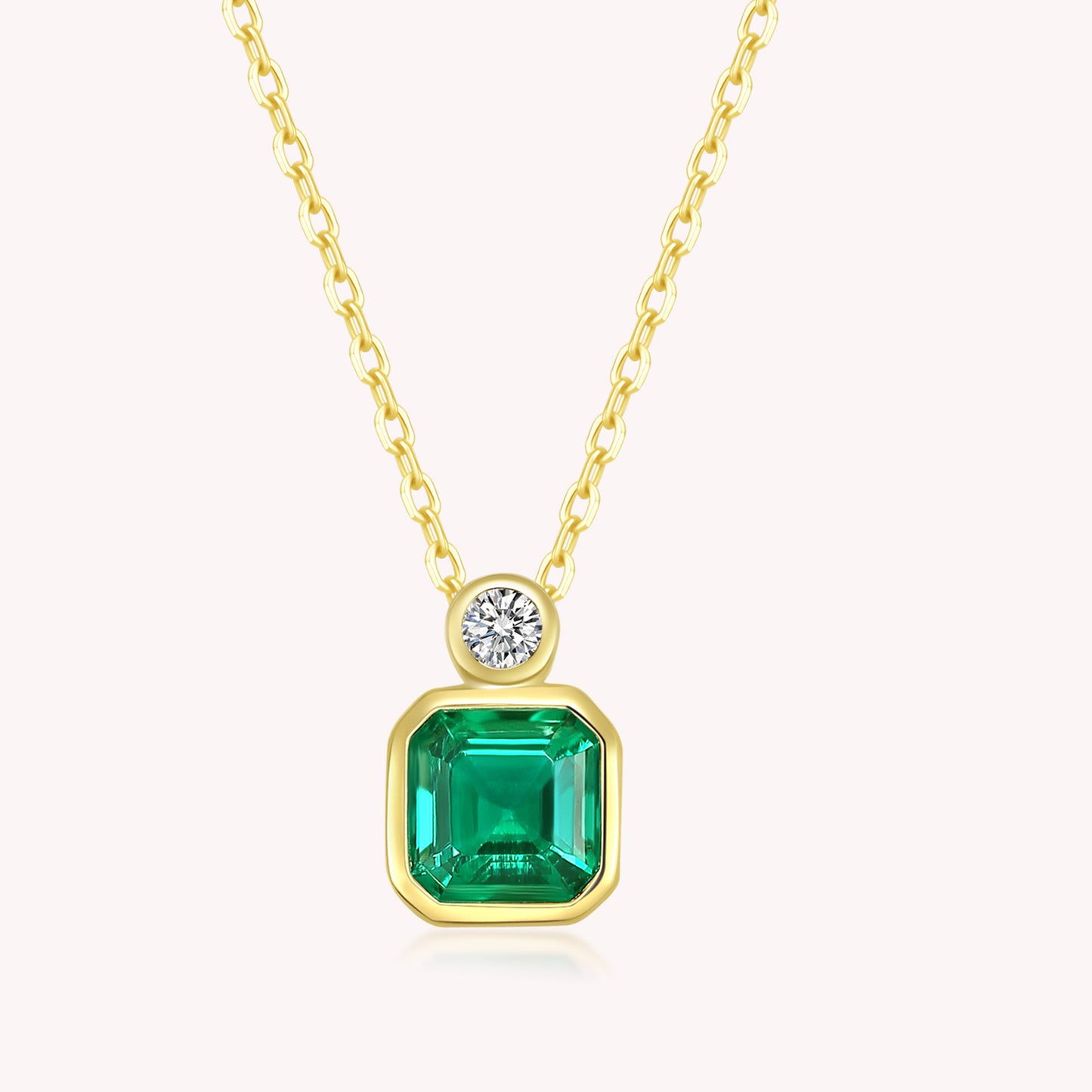 Emi Emerald Solitaire Pendant Necklace