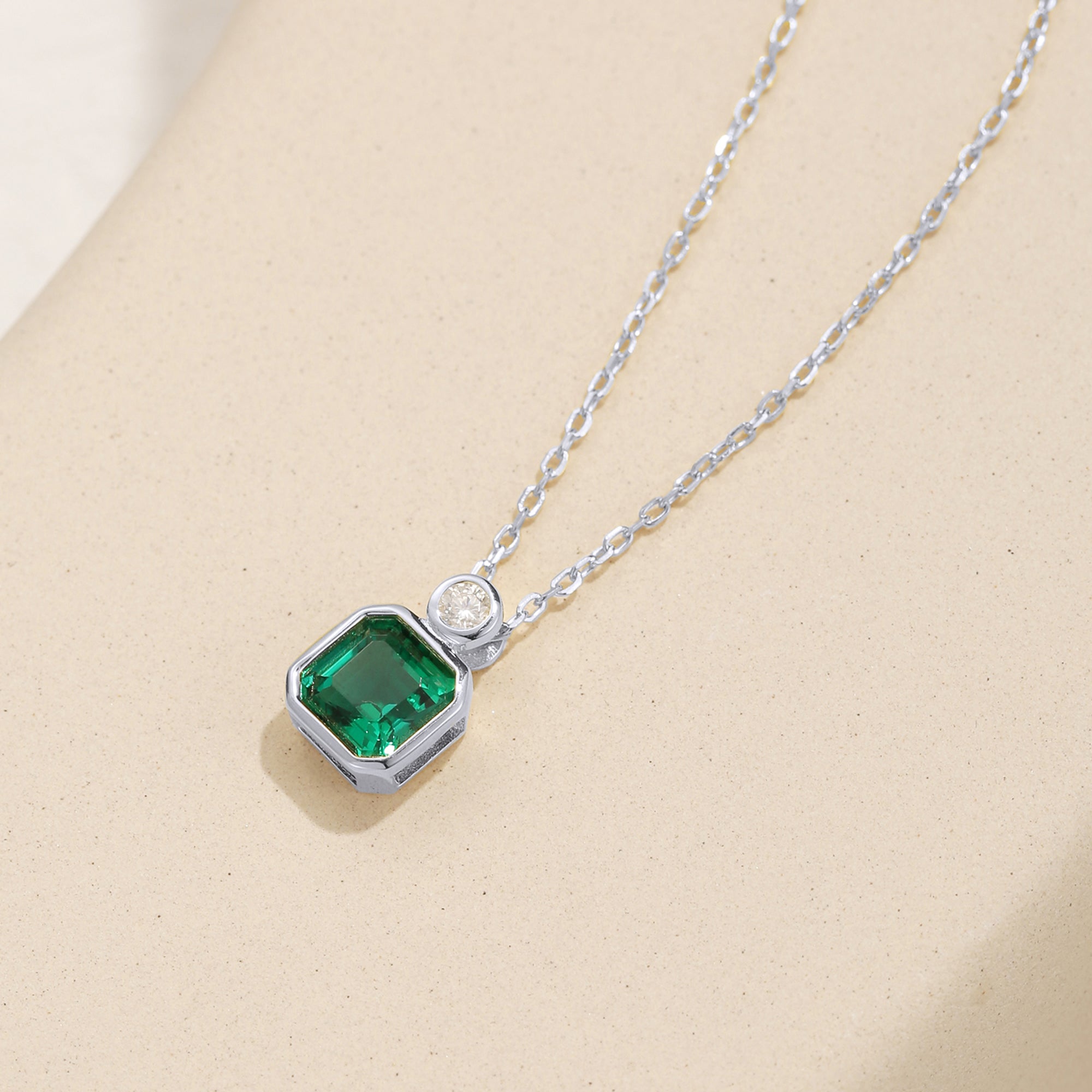 Emi Emerald Solitaire Pendant Necklace