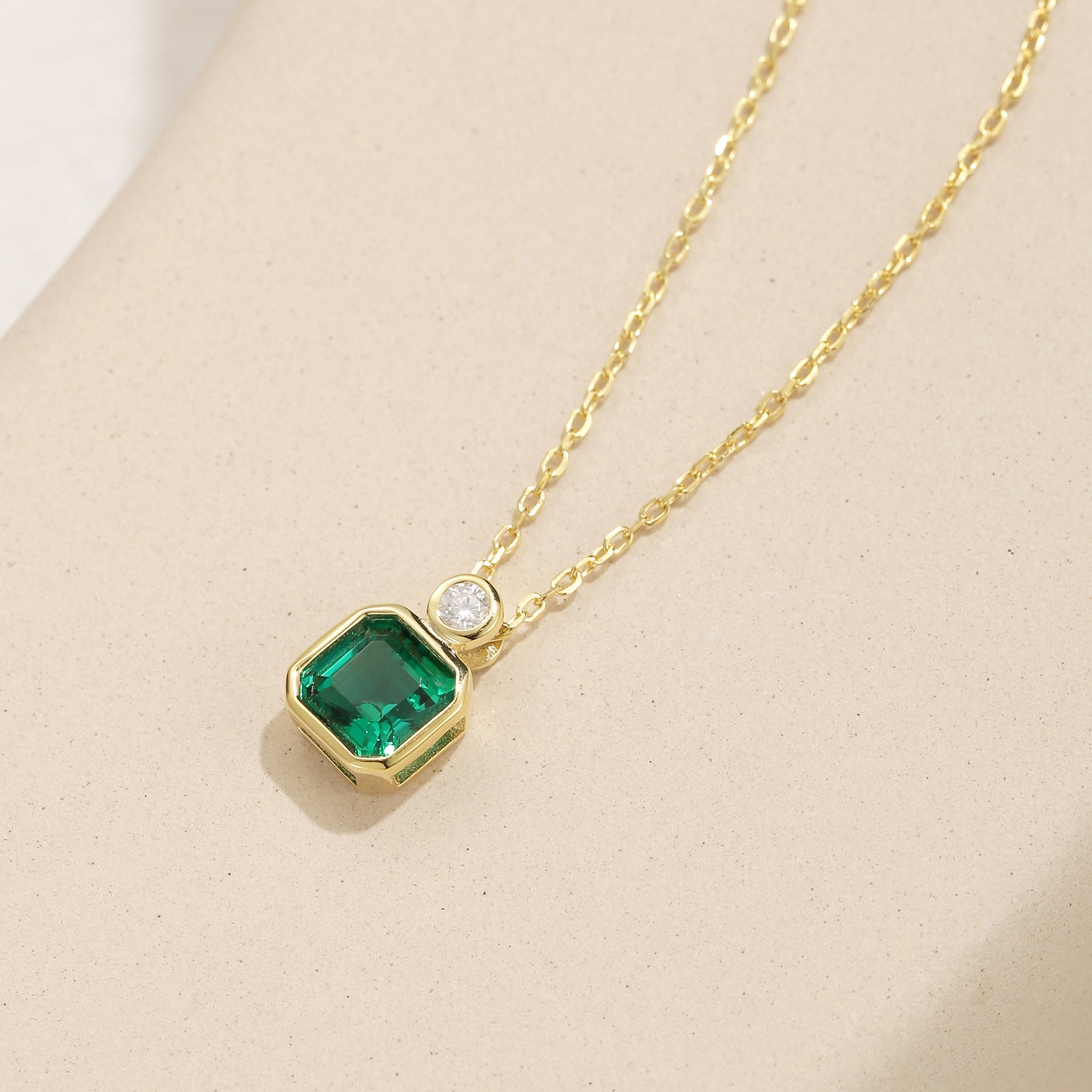 Emi Emerald Solitaire Pendant Necklace