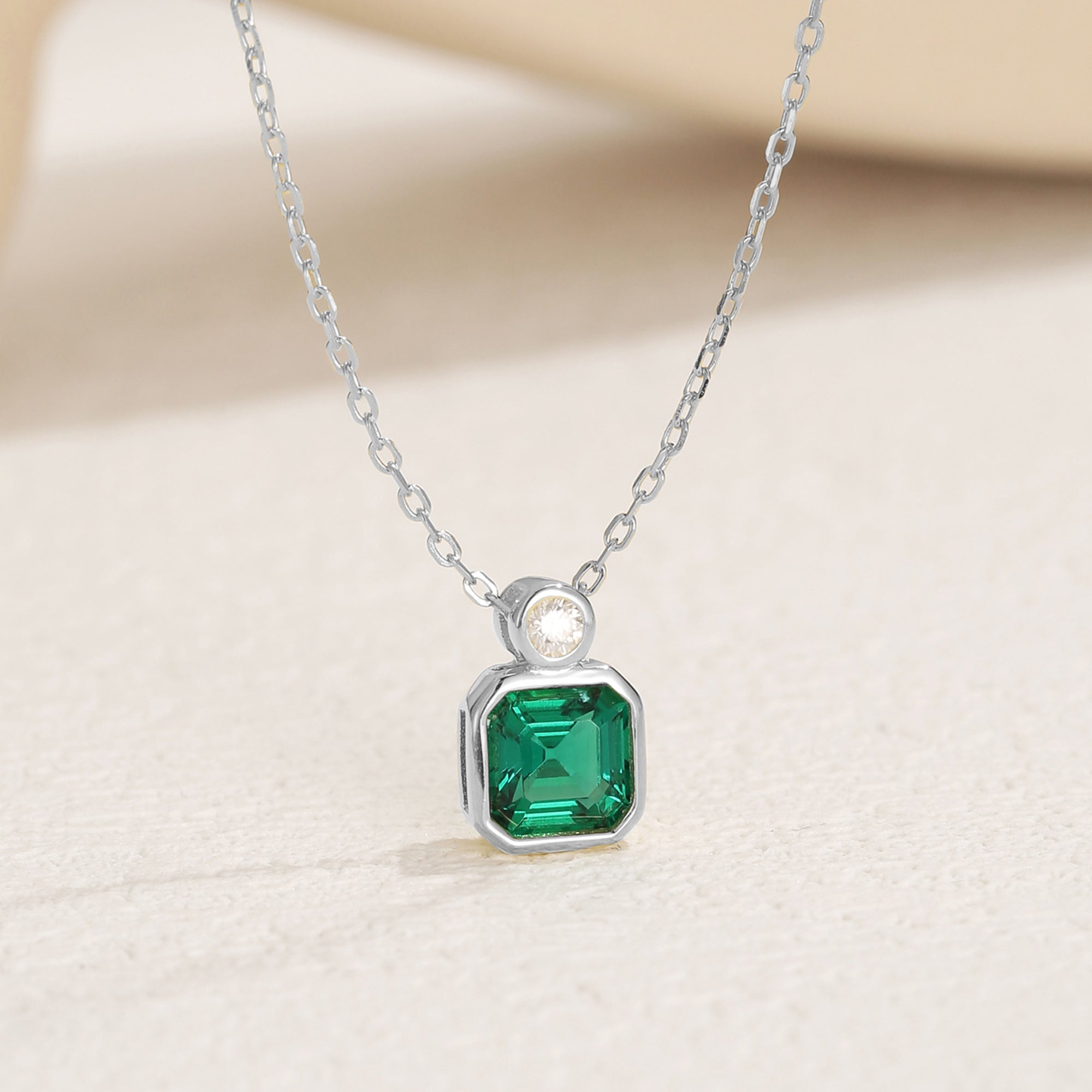 Emi Emerald Solitaire Pendant Necklace