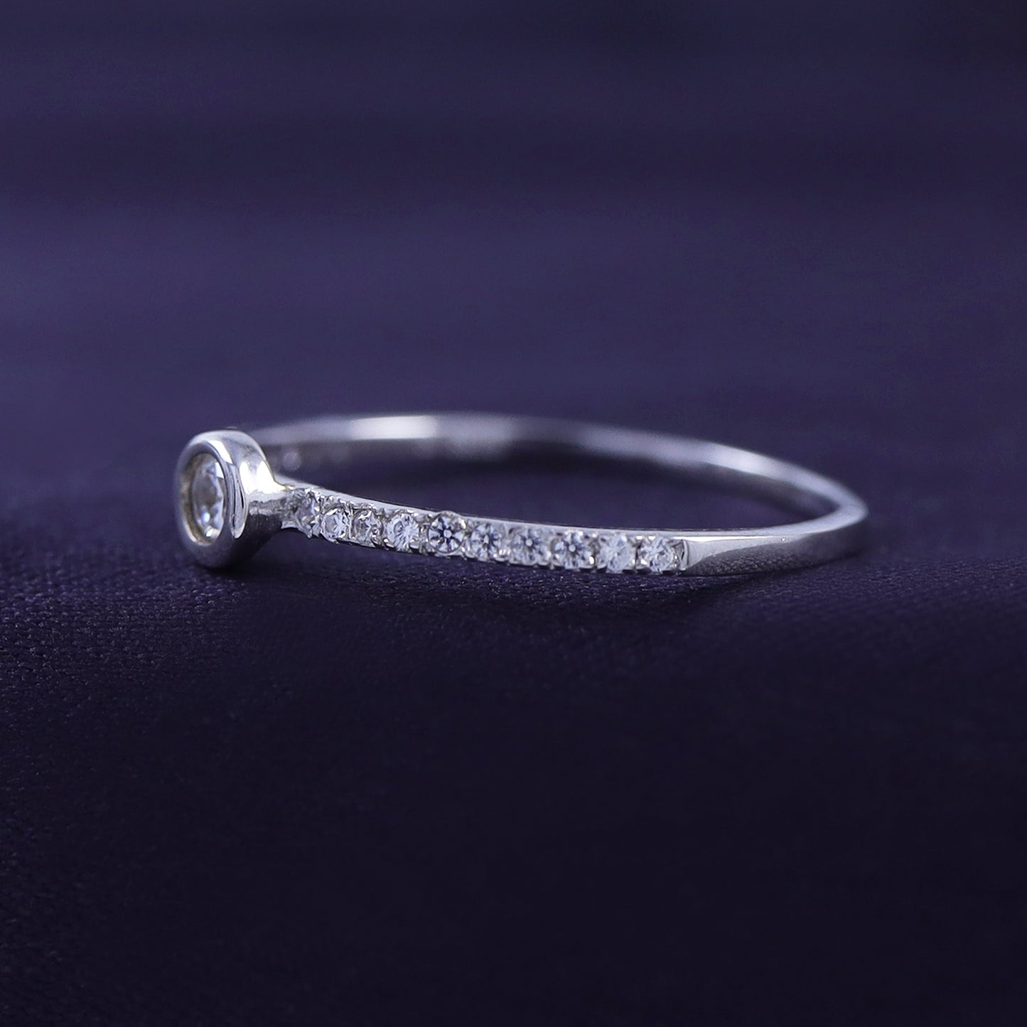 Round White Cubic Zirconia Wedding Cz Band For Women In 925 Sterling Silver
