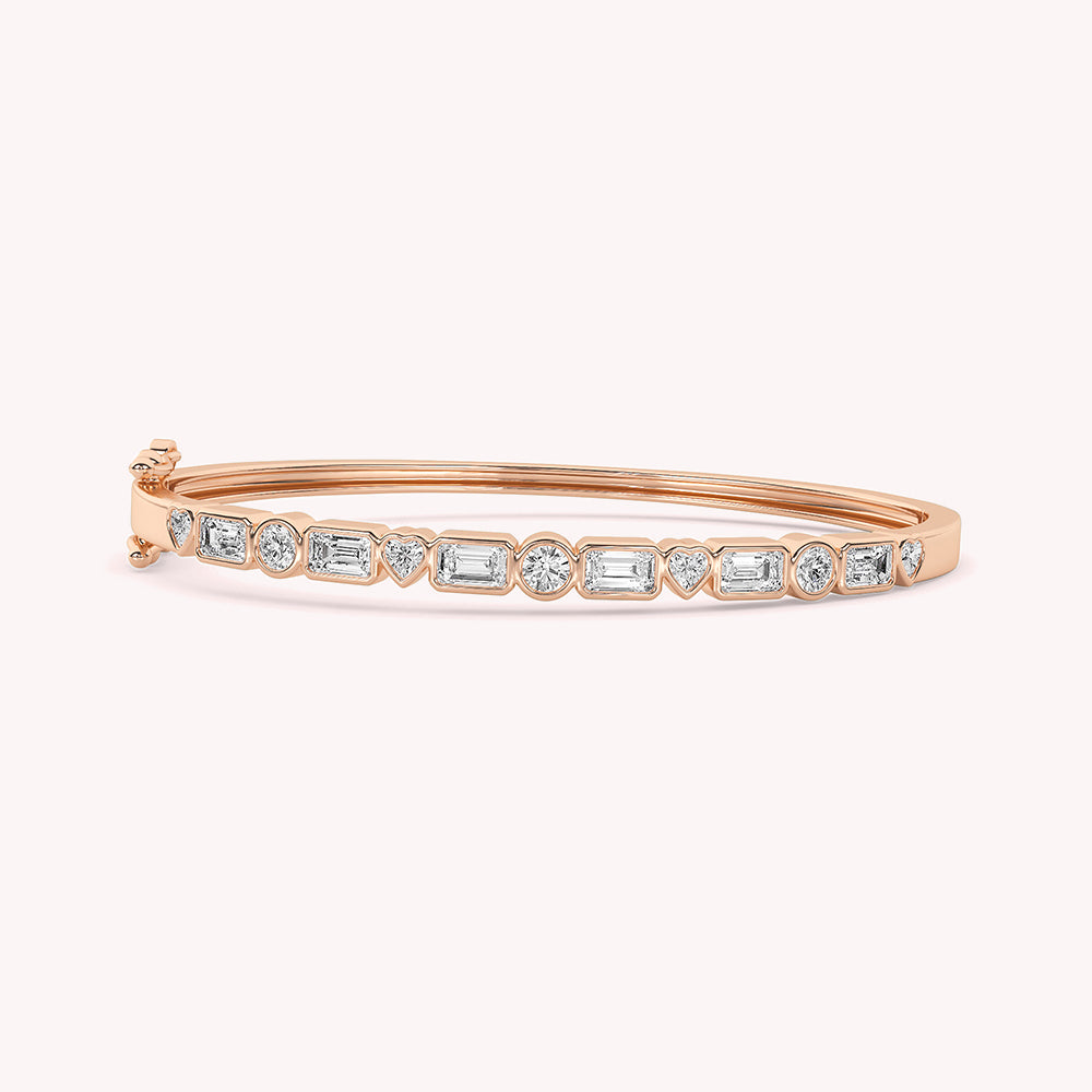 
                      
                        Tennis Bangle Bracelet for Women, 2.40 Carat Multi Shape lab Created Moissanite Diamond Bezel Set Classic Bangle Bracelet for Brides In 10K Solid Gold Jewelry
                      
                    